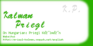 kalman priegl business card